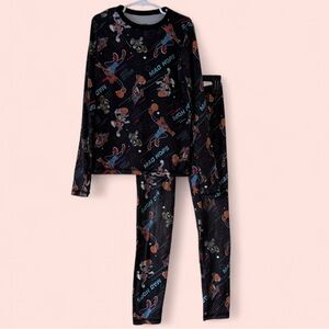 Boys Medium Climate Right Cuddle Duds Space Jam Thermal Set Long Sleeve & Pants